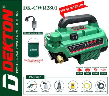 Máy rửa xe chỉnh áp 50-150Bar 2800W điện 220V DEKTON - DK-CWR2801 bảo hành 6 tháng