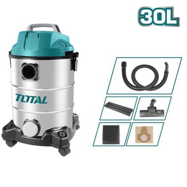 Máy hút bụi khô và ướt 30 lít TOTAL - TVC13301 công suất 1300W điện áp 220V cam kết hàng chính hãng 100% Cty TPC phân phối