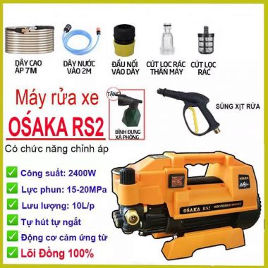 Máy rửa xe chỉnh áp 2400W 20MPA điện 220V OSAKA - RS2 _ dây đồng 100% _ hàng chính hãng _ bảo hành 12 tháng